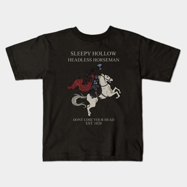 Headless Horseman Kids T-Shirt by valentinahramov